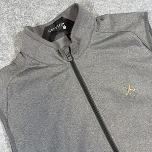Greyson Vest Mens XL Gray Softshell Full Zip Golf Windbreaker Stretch Logo